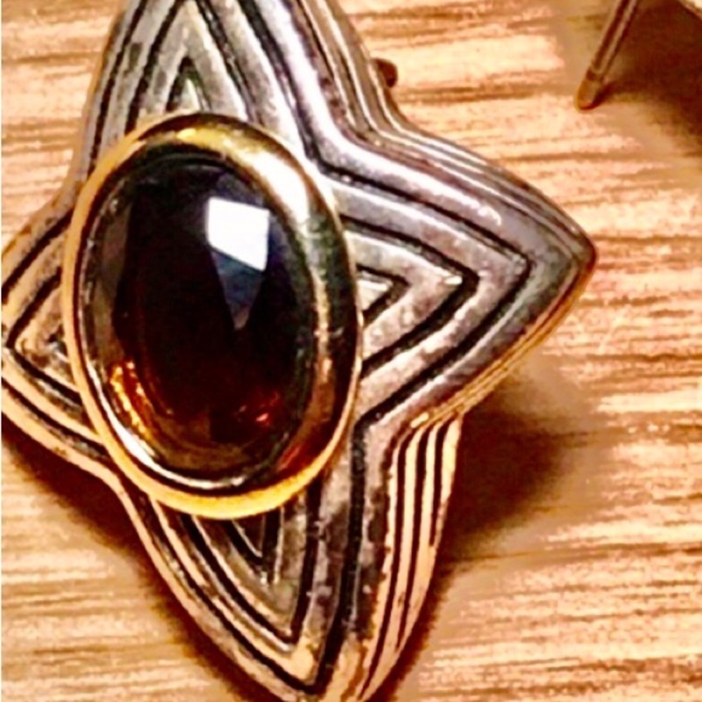 VINTAGE Avon Smokey Stones Silver Earrings - Picture 3 of 7